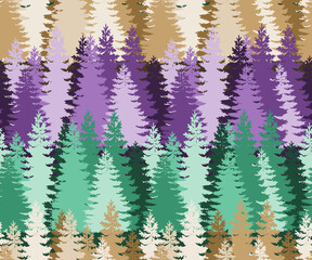 Layered Pine Forest Seamless Pattern 4