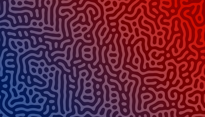 Abstract turing pattern background with red to blue gradient
