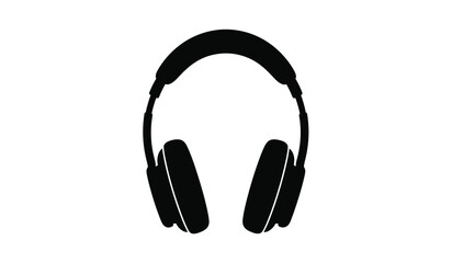 Fototapeta premium A minimalist depiction showcases a pair of sleek black over ear headphones against a stark white background emphasizing audio technology