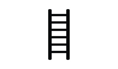 A simple black and white line drawing depicts a vertical ladder with five rungs suggesting access or elevation high quality professional © Thysl2000