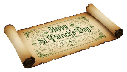 Happy st patricks day scroll isolated on transparent background