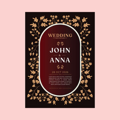 Floral Beautiful Wedding Invitation Card Template