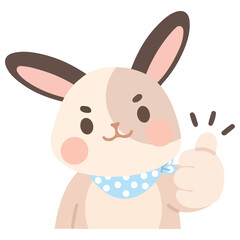 Cartoon Rabbit Giving a Thumbs Up