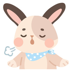 Illustration of Rabbit Character Sleeping Peacefully