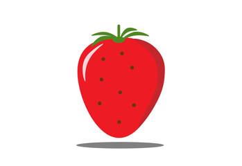 red berry, strawberry, icon, isolate on a white background,