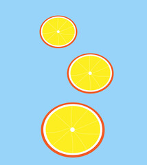 round orange slices on a light background, 