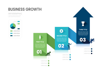 Infographics arrow template timeline business growth 3 steps to success template.