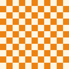 Cute orange and white gingham seamless pattern. Best for background, fabric, textile. 