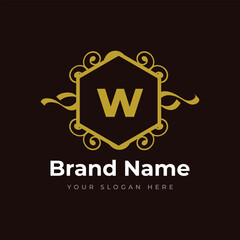 Ornamental logo for business with the letter w