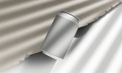 Floating beverage can mockup with realistic shadow  Generative AI
