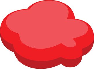 Obraz premium 3d red glossy speech bubble floating on a white background, ideal for communication and messaging concepts