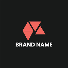 Naklejka premium Geometric Letter A or P Logo with Interlocking Coral Triangles for Creative Branding