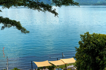 Coatepeque lake near Santa Ana,  El Salvador, Central America.