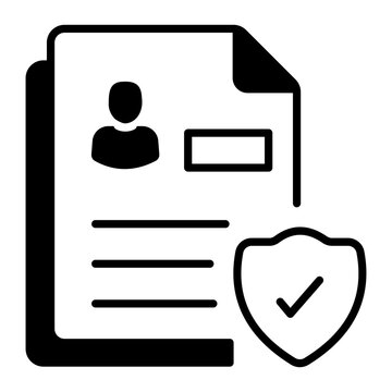 A linear style icon representing data protection