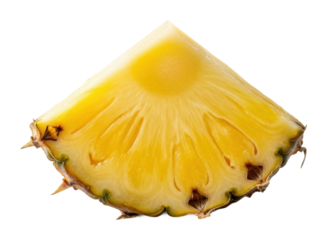 Sliced pineapple preparation kitchen food bright isolated on transparent background