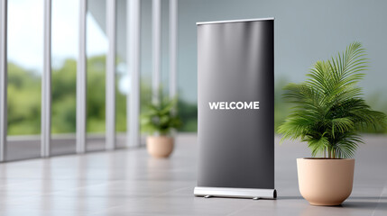 Vertical rollup greets warmly in modern setting