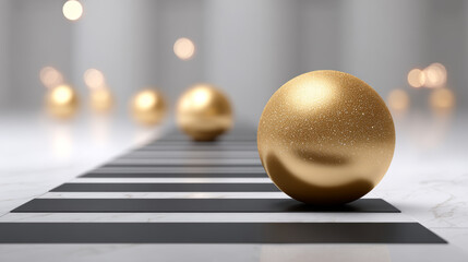 Golden spheres gleam, radiating elegance and sophistication in modern setting