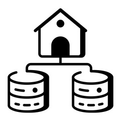A line style icon showing data centre