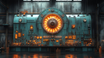 Create a minimalist industrial depiction of a generator