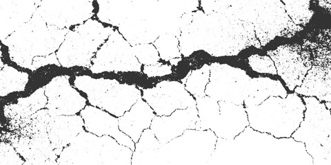Obraz premium Black and white cracked earth texture with rough surface and granular details