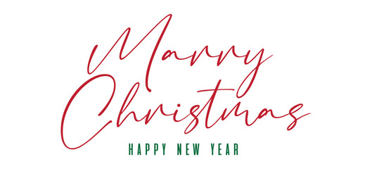 Merry Christmas Typography Hand Lettering Logo on White Background