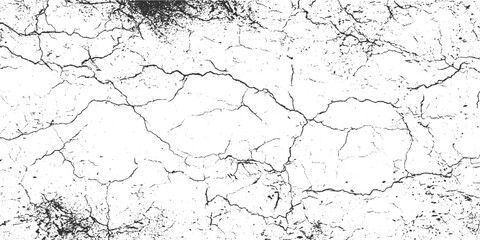 Obraz premium Black cracked texture on white background with scattered dots grunge abstract