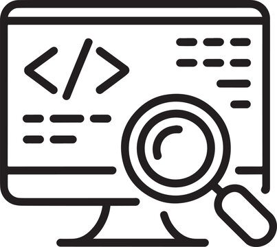 Web Development Coding and SEO Search Icon