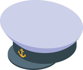 Classic captain's hat featuring a golden anchor emblem, symbolizing maritime authority and seafaring heritage