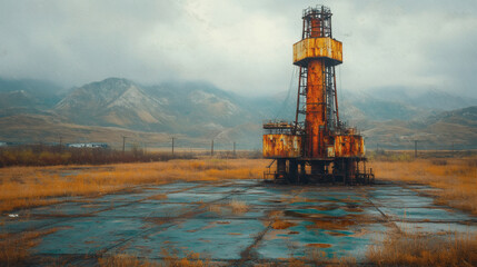  Create a minimalist industrial depiction of a oil 