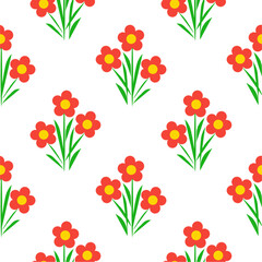 Flower vector seamless pattern illustration floral background 
