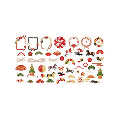 Funny animal character face expressions set with hand drawn cartoon vector elements for holiday decoration and child art design