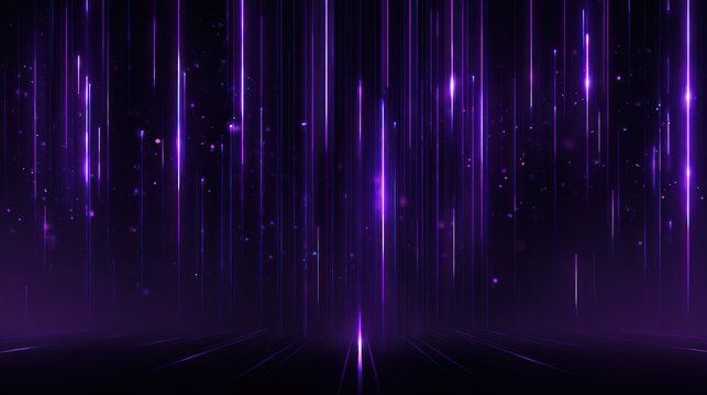Abstract purple light streaks falling digital background design technology concept