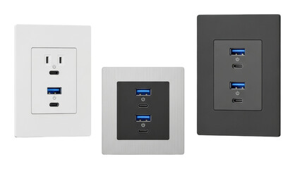 Stylish usb charging outlets a showcase of modern home design isolated on transparent background