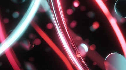 Abstract neon light streaks against a dark background decorative backdrop