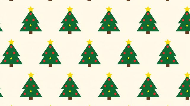 Seamless Christmas Tree Pattern Festive Holiday Background.