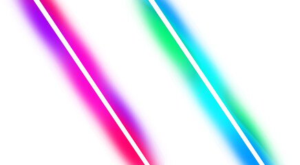 Abstract Diagonal Neon Gradient Light Beam Overlay Isolated on Transparent Background