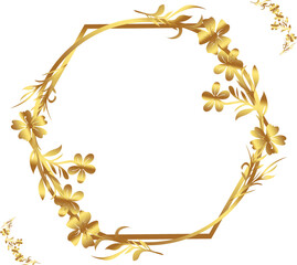 Flowers hexagon circle