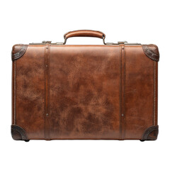Rich brown leather vintage briefcase with reinforced corners and brass hardware