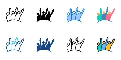 Civic engagement icons set multiple style collection. 
