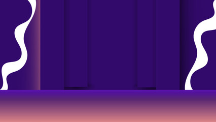 Abstract Purple Gradient Background with Minimal Stage Podium and Organic Curved Cutout Shapes &ndash; Modern Showcase Scene