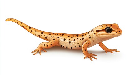 Obraz premium Orange lizard illustration on white background for education and design