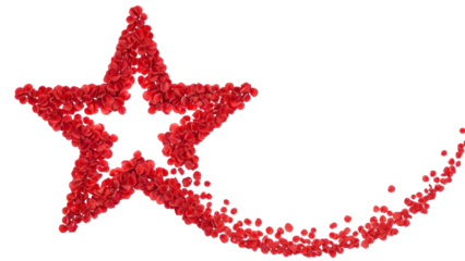 Red star and sickle isolated on transparent background
