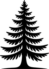 Douglas Fir tree silhouette vector illustration