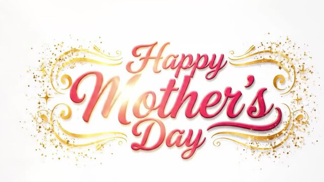 Happy mothers day greeting card design isolated on white