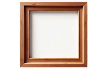 Fototapeta premium Wooden picture frame with a textured surface isolated on white background