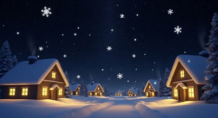Fototapeta premium Quiet Winter Village Background