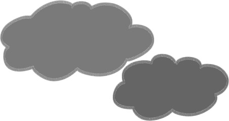 Hand Drawn Cloud Illustration Set Isolated on Transparent Background