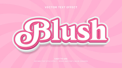 blush editable text effect 3d vector 