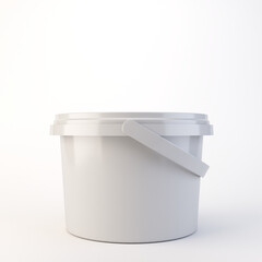 Generic White Cleaning Tub with Lid 3D Render
