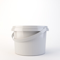 Generic White Cleaning Tub with Lid 3D Render